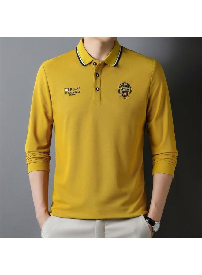 POLO Embroidered Pure Cotton Men's Polo Shirt  Autumn And Winter Long Sleeved Breathable Casual Slim Fit Top - Image 2