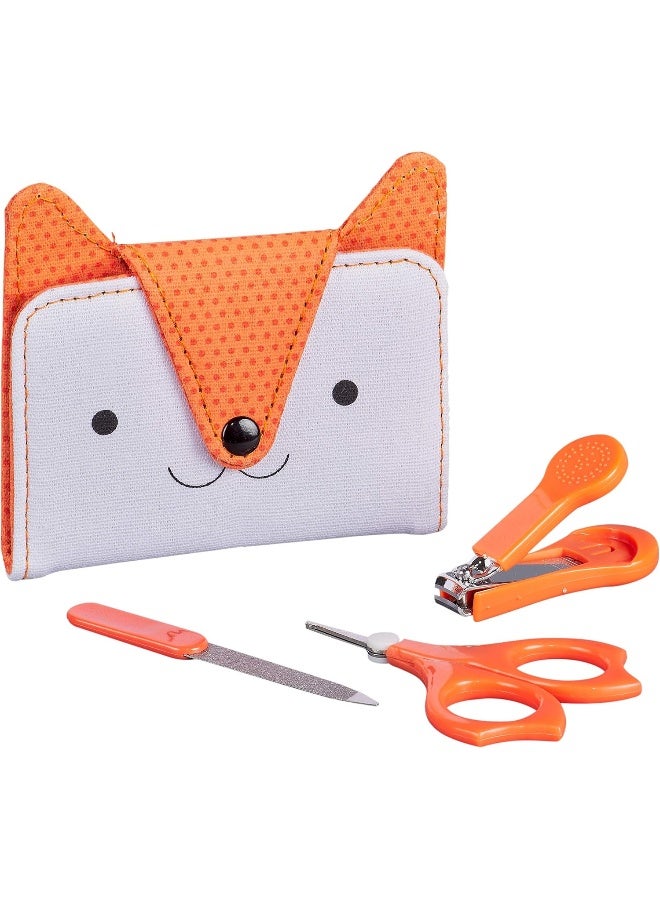 Petit Collage Baby Nail Kit â€“ Includes Baby Nail Clippers, Scissors, and Nail File â€“ Includes a Fox-Shaped Pouch Measures 7â€ x 4.5â€ x 0.25â€ â€“ Ideal for On-The Go - Image 1