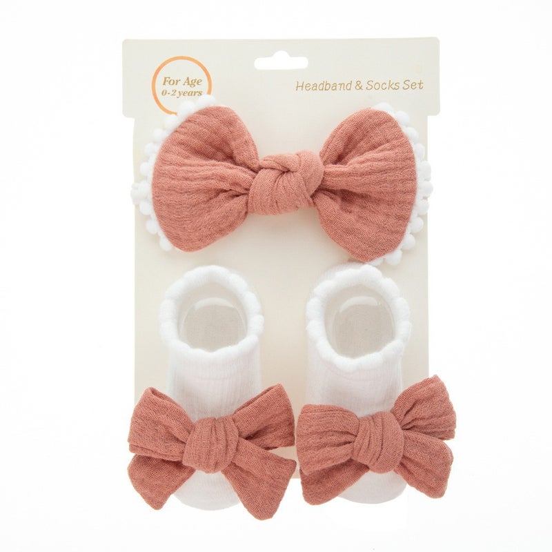 Generic Cute Kids Lace Socks Headband Set Bow Decor 6#A10-1-316 