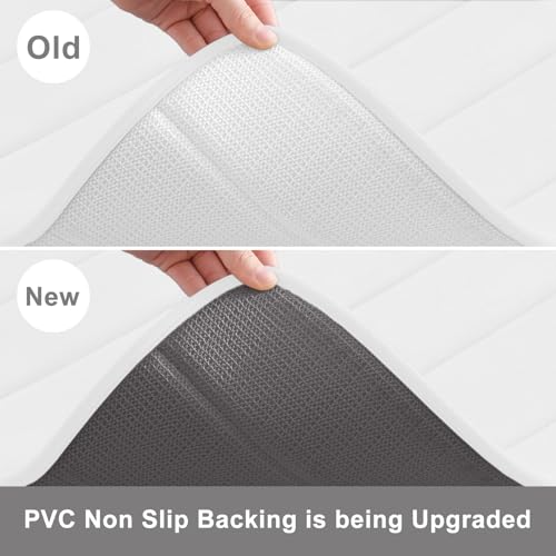 Buganda Memory Foam Bath Mat, 24" x 16", Ultra Soft and Non-Slip Bathroom Rugs, Water Absorbent and Machine Washable Bath Rug for Bathroom, Shower, and Tub, White - Image 3