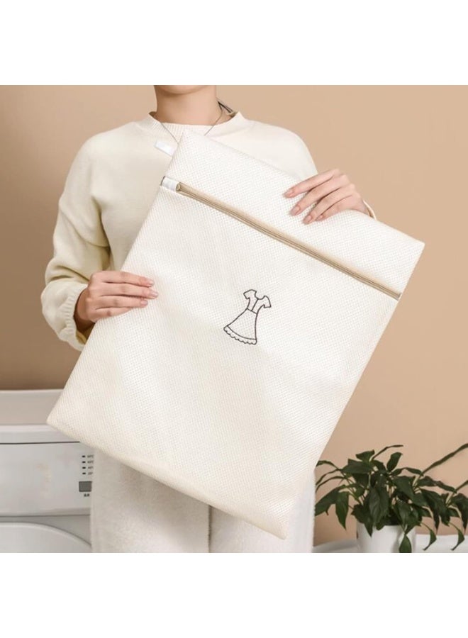 Arabest Mesh Laundry Bags, 6 Pcs Reusable Double Layer Thickened Washing Bags, Durable Wash Bags for Machine Use, Ideal for Tops, Skirts, Trousers, Socks, Underwear, Bras, Beige  - Image 3