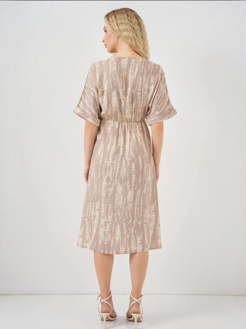 BIG DART BDART V-neck Midi Dress with Drawstring