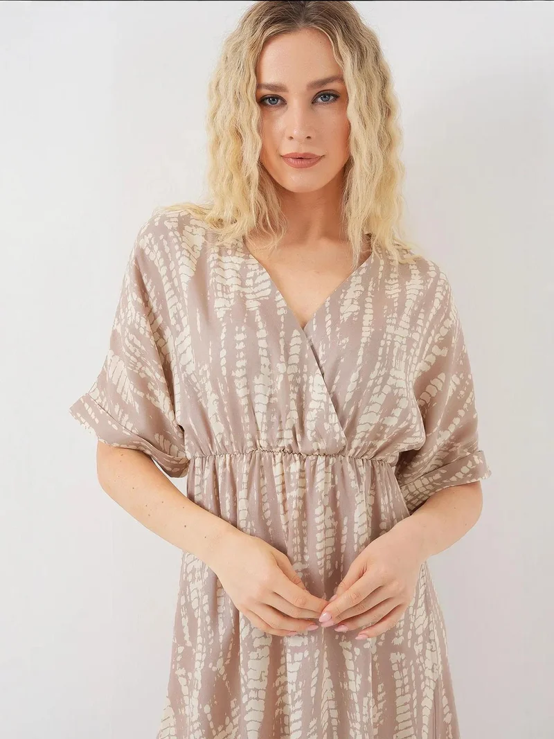 BIG DART BDART V-neck Midi Dress with Drawstring