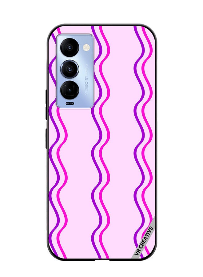 VR CREATIVE Protective Case Cover For Tecno Camon 18/18 P Strips Design Multicolour - Image 1