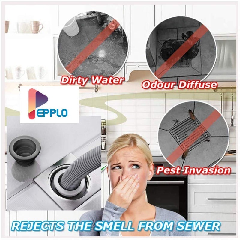 pepplo pepplo Silicone Sewer Pipe Seal Ring Pool Floor Drain Sealing Plug Water Trap Pest Control Seal Ring Washing Machine Anti-Odor (Set of 4 Pieces, Random/Mix)  - Image 3