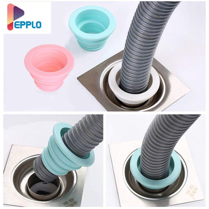 pepplo pepplo Silicone Sewer Pipe Seal Ring Pool Floor Drain Sealing Plug Water Trap Pest Control Seal Ring Washing Machine Anti-Odor (Set of 4 Pieces, Random/Mix)  - Image 2