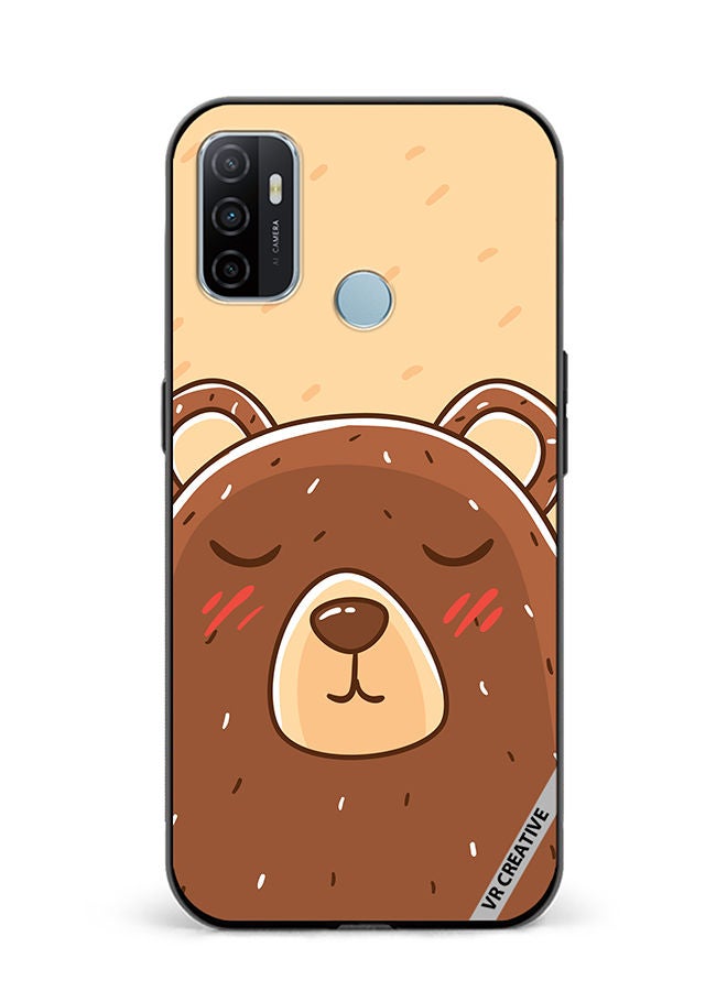 VR CREATIVE Protective Case Cover For Oppo A53 Sleeping Bear Design Multicolour - Image 1