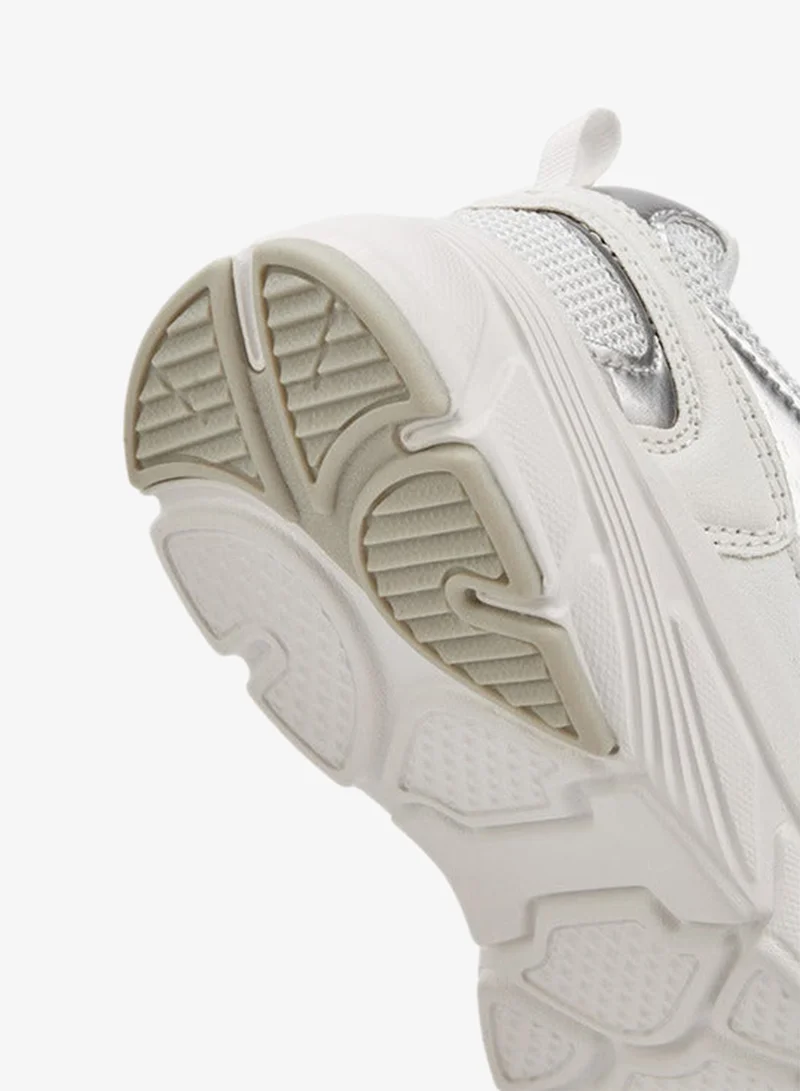 Lee Cooper Girls' Panelled Sneakers with Hook and Loop Closure