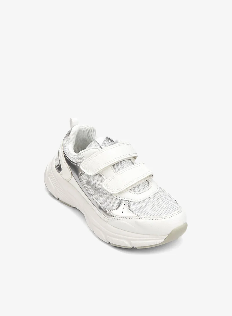 Lee Cooper Girls' Panelled Sneakers with Hook and Loop Closure