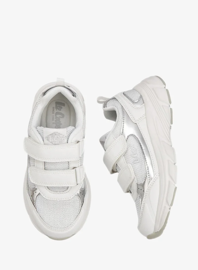 Lee Cooper Girls' Panelled Sneakers with Hook and Loop Closure