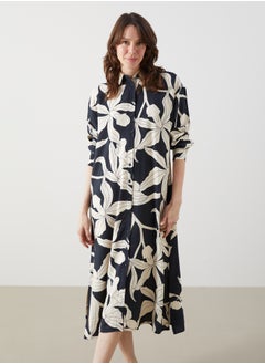 LC WAIKIKI Floral Long Sleeve Oversize Women's Shirt Dress  - Image 1