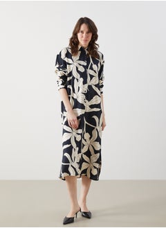 LC WAIKIKI Floral Long Sleeve Oversize Women's Shirt Dress  - Image 2