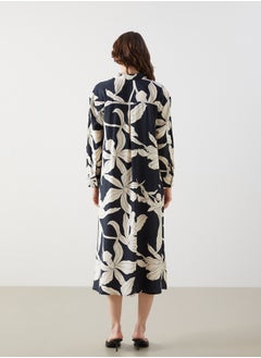 LC WAIKIKI Floral Long Sleeve Oversize Women's Shirt Dress  - Image 4