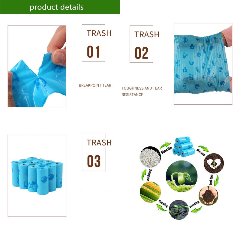 RWRW 100pcs Diaper Disposal Bag, Unscented Diaper Bags Disposable, Biodegradable Diaper Trash Bags for Nappies, Rubbish, Dog Poop, Convenient and Quick Diaper Disposal Essential for Travel - Image 3