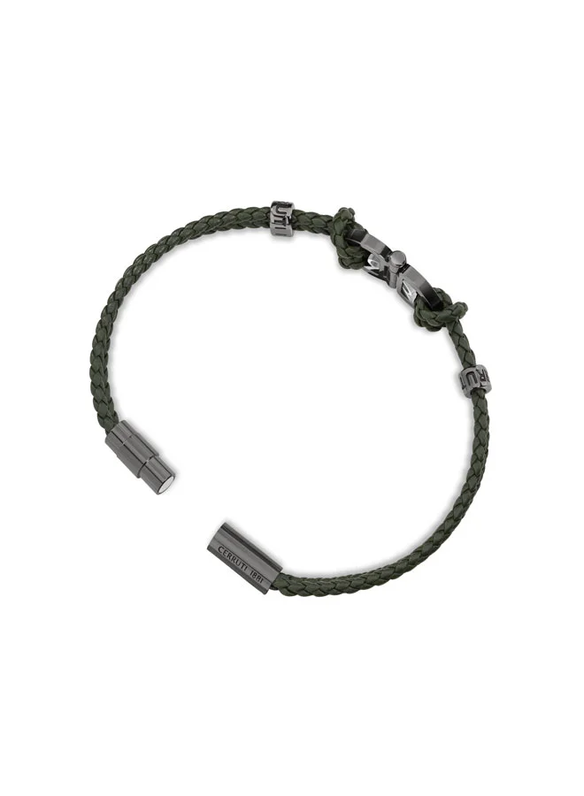 CERRUTI 1881 Braulia BraceletDual Olive Leather Design with Iconic 'CRR' Logo for MenClassic Style by Cerruti 1881