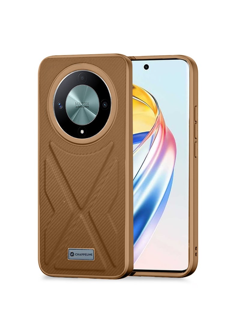 CHAPPELINE Soft Silicone Fabric Texture Case Cover For Honor X9b 5G 2023 Brown - Image 1