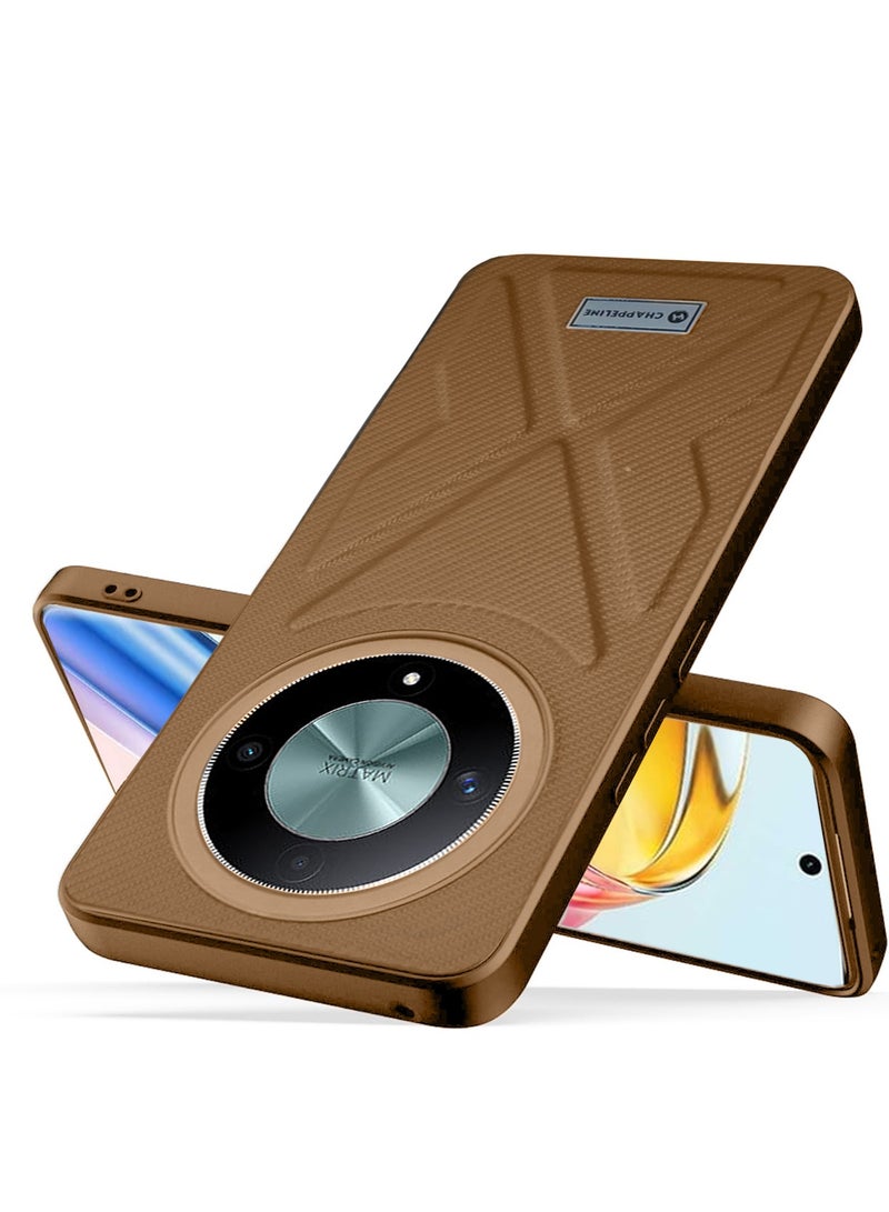 CHAPPELINE Soft Silicone Fabric Texture Case Cover For Honor X9b 5G 2023 Brown - Image 2