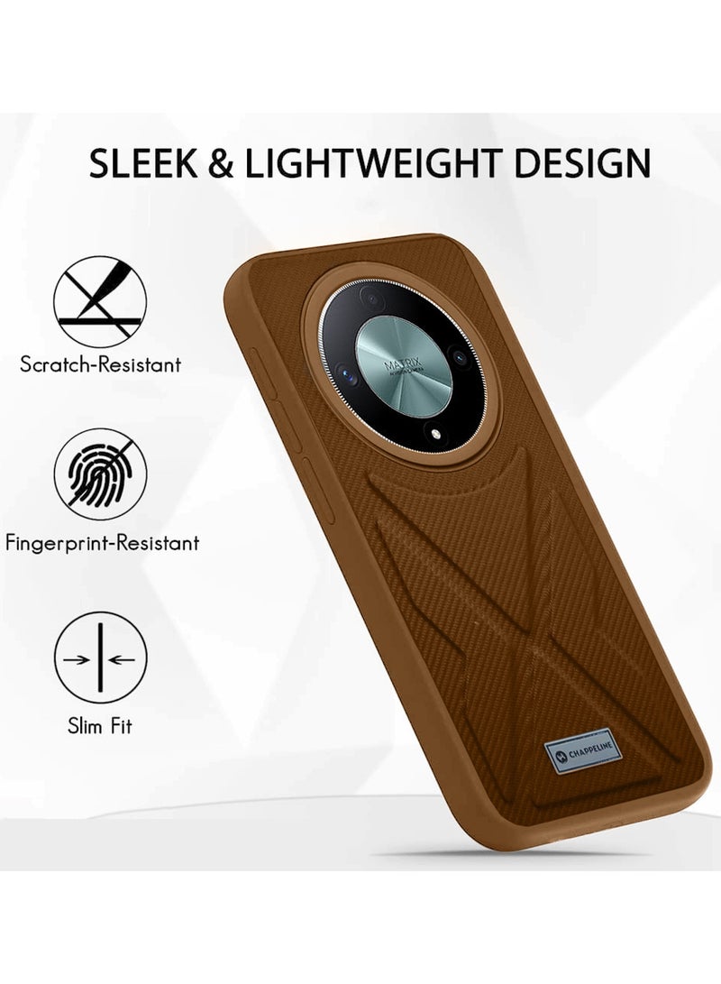 CHAPPELINE Soft Silicone Fabric Texture Case Cover For Honor X9b 5G 2023 Brown - Image 4