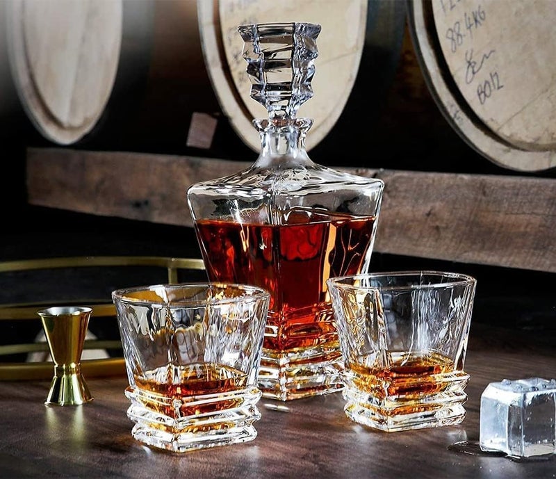 HEIP HEIP European Crystal Clear 7 Pcs Decanter and Glasses Set- Stylish 1 Decanter and 6 Pcs Glass Set - Perfect for Whiskey, Scotch, Wine, Vodka, Tequila, Rum ((Lucifer Decanter + 06 Glass))  - Image 5
