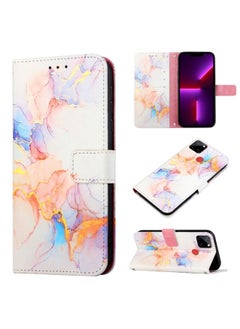 HuHa Case Cover For Realme C12 / C15 / C25 / C25s / 7i Global / Narzo 20 / Narzo 30A PT003 Marble Pattern Flip Leather Phone Case LS004 
