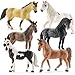 THINKBAY 6PCS 6 Large Horse Figurines Animal Toys for Kids Realistic Plastic Farm Animal Figurines Toys for Toddlers Horse Party Favors Birthday Gift Cake Toppers for Boys Girls - Image 2