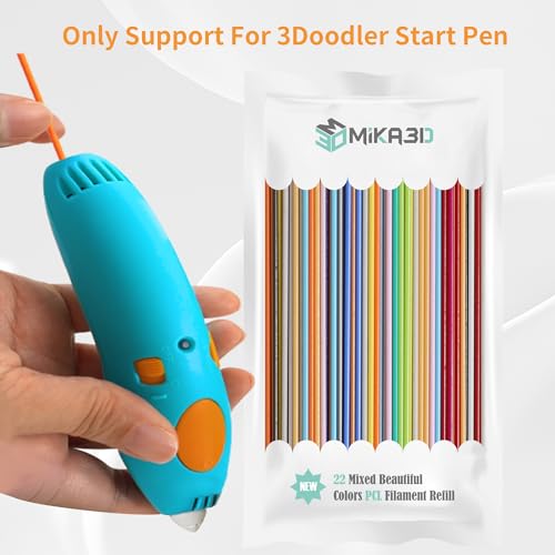 MIKA3D 22 Colors PCL 3D Pen Filament Refill for 3Doodler Start+ 3D Pen, Low Print Temperature Filament Only Fit for 3Doodler Start 3D Pen, Each Color 15cm x 5pc, Total 110pcs 1650cm PCL Filament by MIKA3D - Image 2