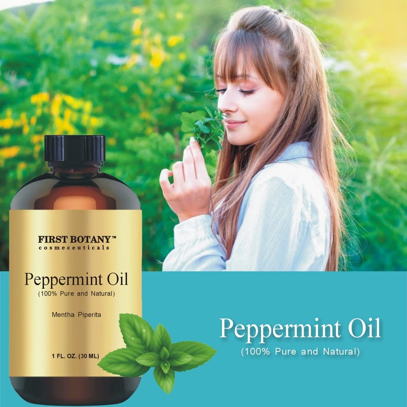 First Botany, 100% Pure Peppermint Oil - Premium Peppermint Essential Oil for Aromatherapy, Massage, Topical & Household Uses - 1 fl oz (Peppermint) - Image 2