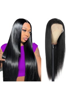 Beauty Queen Beauty Queen 16A Straight Lace Front Wigs Human Hair 13x4 HD Lace Wigs Pre Plucked 180 Density 20 Inch Straight Human Hair Wigs Brazilian Remy Human Hair Frontal Wig for Women Natural Black Color 