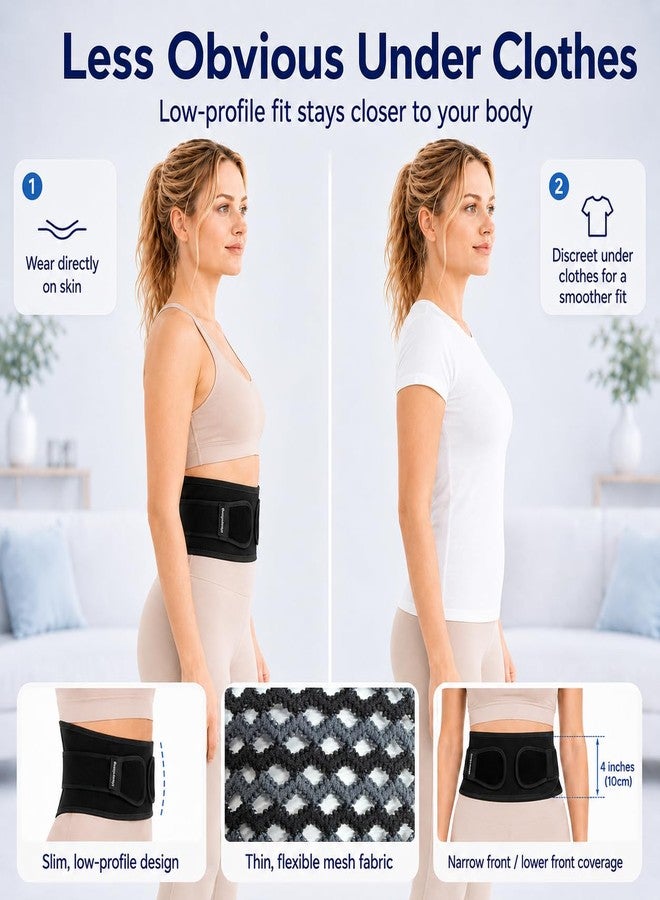 TitanGuard Breathable Thin Back Brace for Women, Adjustable Lower Back Support Belt for Everyday Pain Relief, Slim Low-Profile Lumbar Brace with Gentle Compression, Comfortable Under Clothes - Image 4