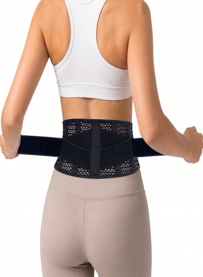 TitanGuard Breathable Thin Back Brace for Women, Adjustable Lower Back Support Belt for Everyday Pain Relief, Slim Low-Profile Lumbar Brace with Gentle Compression, Comfortable Under Clothes - Image 1