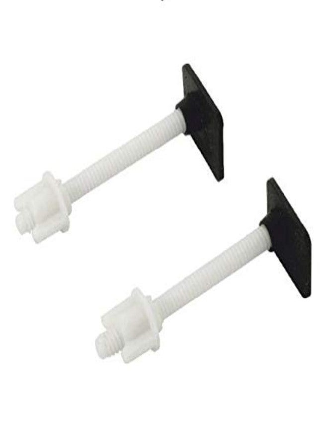 NEW WARE® Plastic Toilet Seat Cover Hinges - CERA Type | Square Long Pad Clamp | Durable, Rust-Free Replacement Hinges | Easy Installation | White | 1 Pair - Image 1