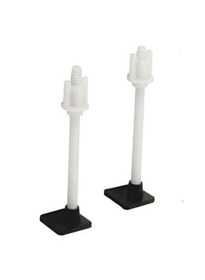 NEW WARE® Plastic Toilet Seat Cover Hinges - CERA Type | Square Long Pad Clamp | Durable, Rust-Free Replacement Hinges | Easy Installation | White | 1 Pair - Image 2