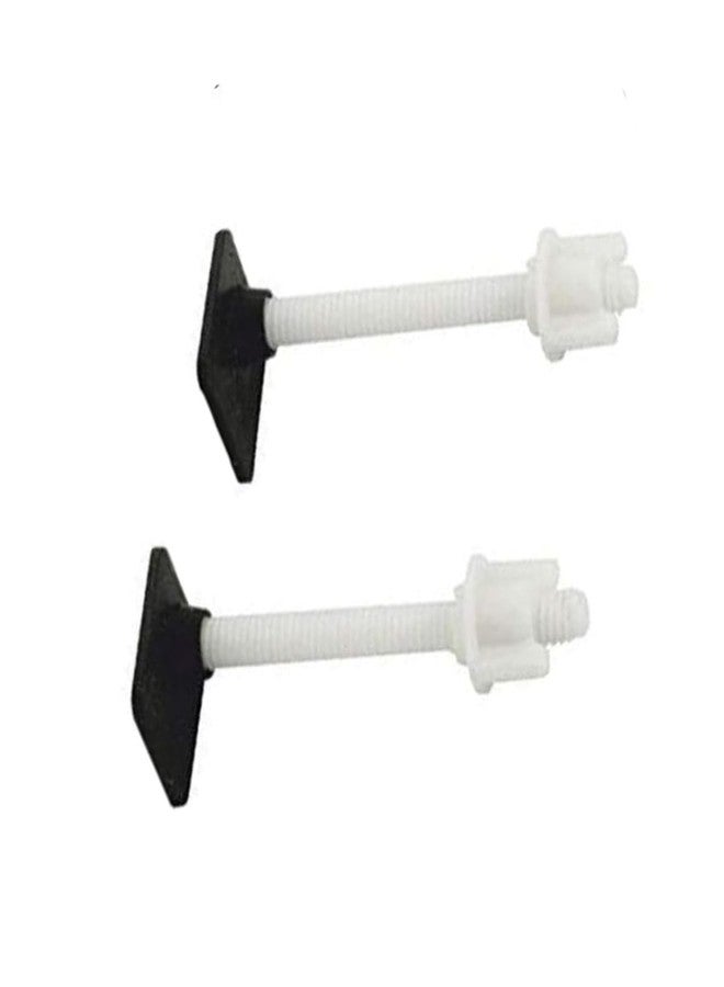 NEW WARE® Plastic Toilet Seat Cover Hinges - CERA Type | Square Long Pad Clamp | Durable, Rust-Free Replacement Hinges | Easy Installation | White | 1 Pair - Image 3
