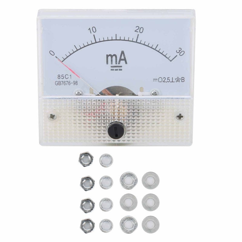 DC Ammeter 63x56x58mm Clear Scale Dial - Embedded Installation Pointer Ammeter for Power Distribution Cabinet Test Board - Image 1