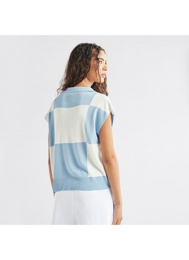 Splash FAV - Colourblock T-shirt with Collar and Extended Sleeves - Image 1
