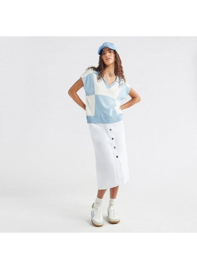 Splash FAV - Colourblock T-shirt with Collar and Extended Sleeves - Image 1
