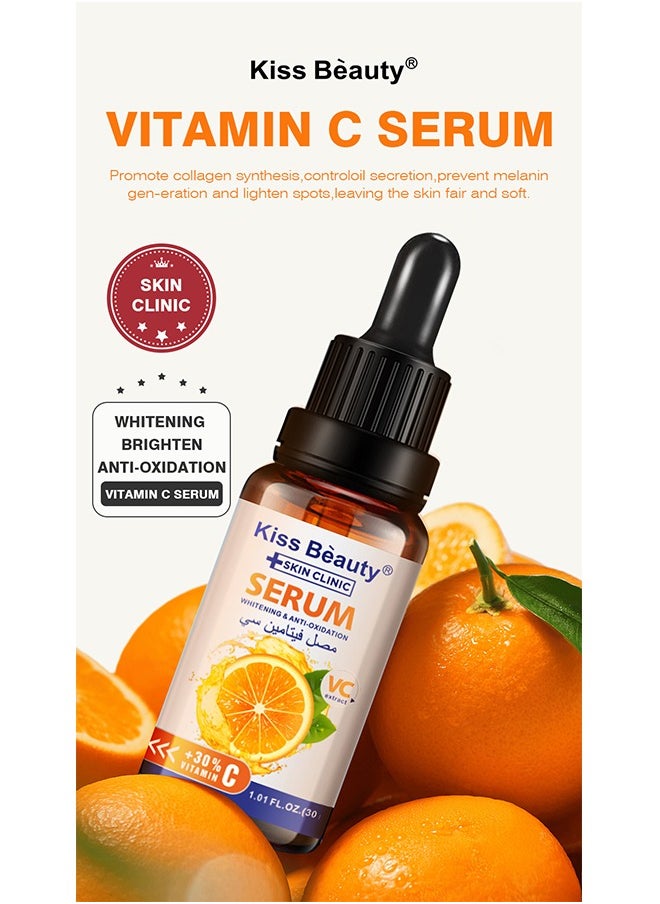 Kiss Beauty - VC Whitening & Anti-oxidation Serum,Natural Moisturizes Soothes Skin,Vitamin C Face and Eye Care  Help Fade Sun Spots Organic Anti-Aging Serum (30ml) - Image 1