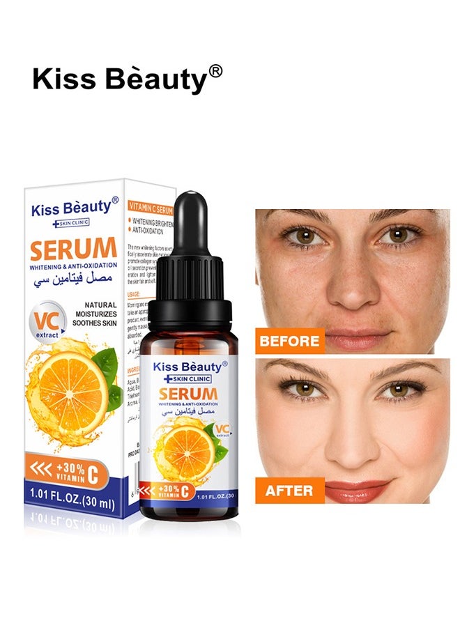 Kiss Beauty - VC Whitening & Anti-oxidation Serum,Natural Moisturizes Soothes Skin,Vitamin C Face and Eye Care  Help Fade Sun Spots Organic Anti-Aging Serum (30ml) - Image 1