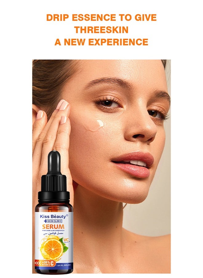 Kiss Beauty - VC Whitening & Anti-oxidation Serum,Natural Moisturizes Soothes Skin,Vitamin C Face and Eye Care  Help Fade Sun Spots Organic Anti-Aging Serum (30ml) - Image 1
