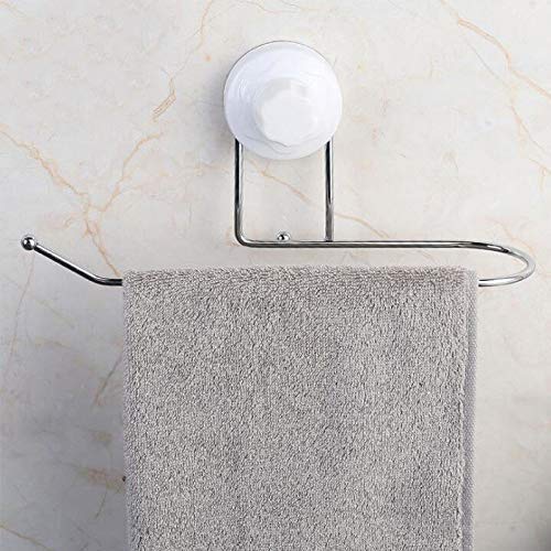 Vruta Trong Chrome Stainless Steel Self Adhesive Suction Cup Roll Paper Holder Wall Mounted Bathroom Toilet Paper Towel Holder Hanger - Image 4