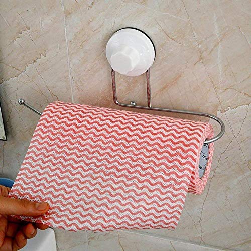 Vruta Trong Chrome Stainless Steel Self Adhesive Suction Cup Roll Paper Holder Wall Mounted Bathroom Toilet Paper Towel Holder Hanger - Image 1