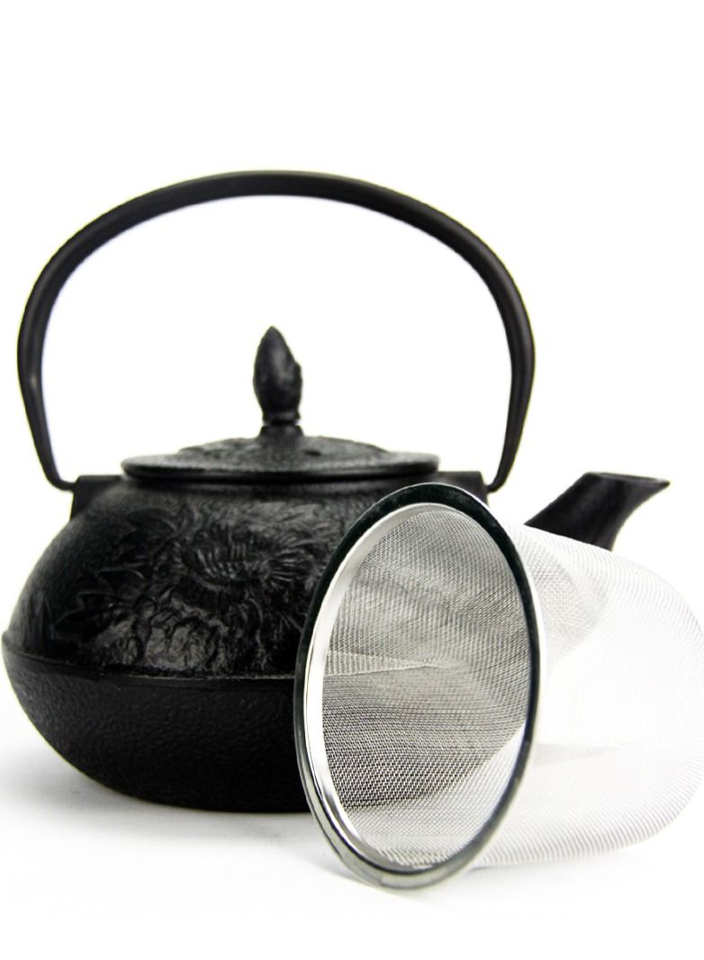 Tealand Durable Coated with Enamel Interior Cast Iron Teapot with Stainless Steel Infuser for Brewing Loose Tea Leaf 0.8 Liter Black - Image 4