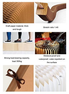 Kuajingdi Creative foldable kraft paper stool with PU cushion, office showroom photography studio personalized decorative display  - Image 5