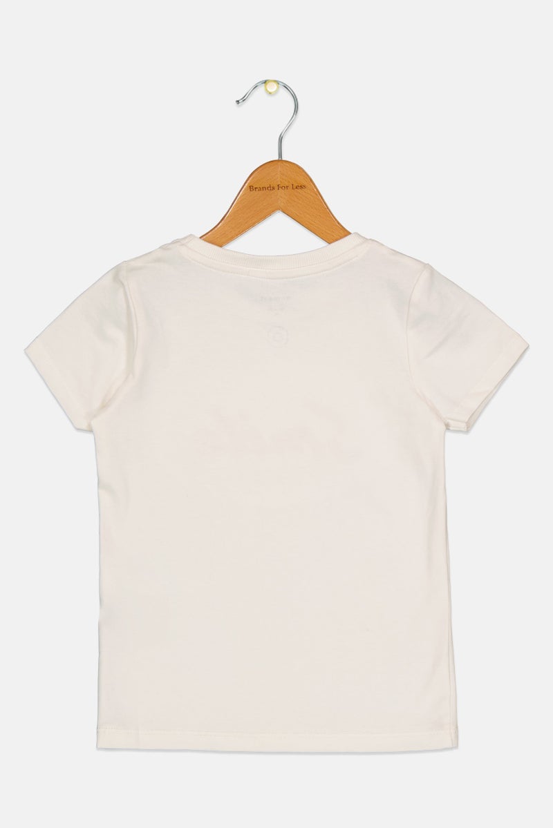 NAME IT Toddlers Girl Short Sleeve Embroidered T-Shirt, Off White - Image 3