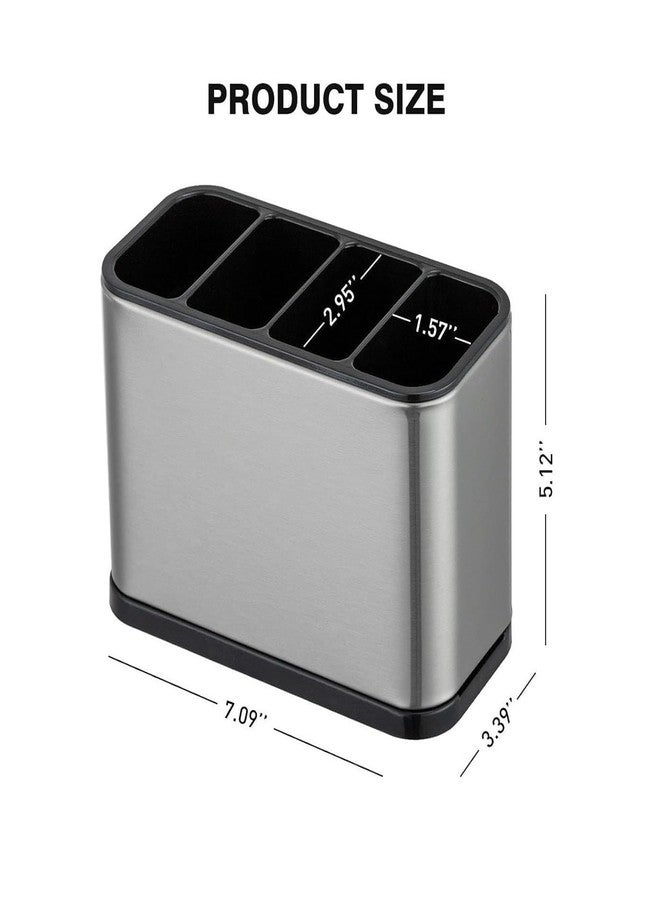 VLSYS Stainless Steel Spoon Stand for Kitchen Steel Cutlery Stand Spoon Organizer for Kitchen Cutlery Holder for KitchenCountertop Forks Spatula Knives Spoon Holder Rustproof Durable - Image 3