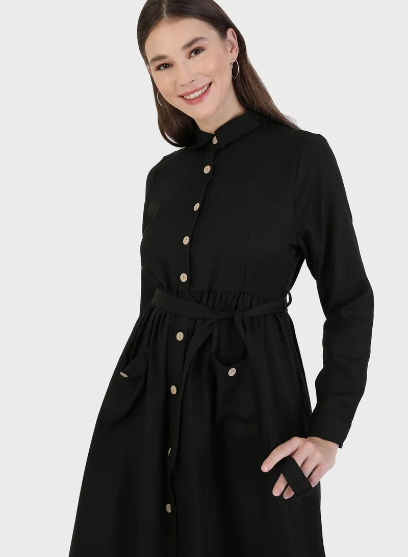 Por La Cara By Modanisa Button-Down Midi Dress