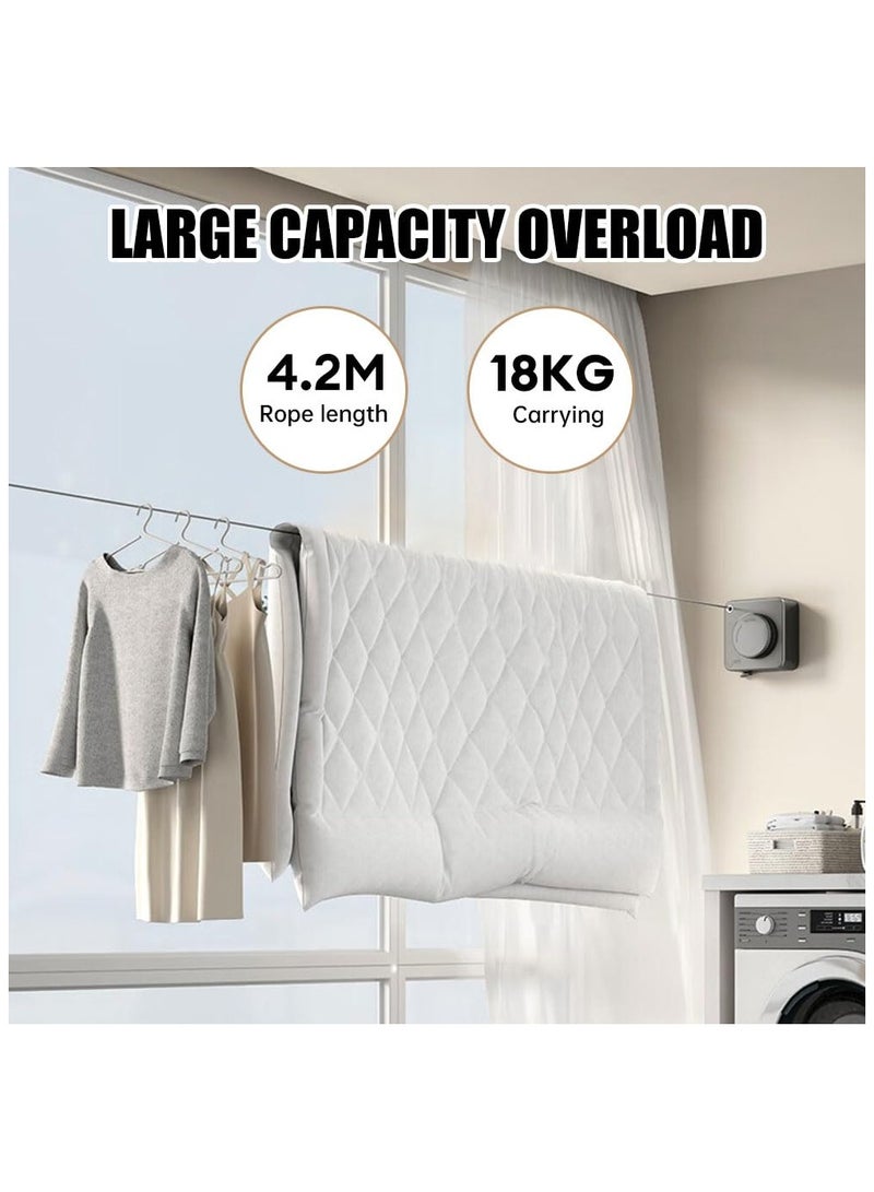 حبل غسيل قابل للسحب، حبل غسيل قابل للتمديد من الفولاذ المقاوم للصدأ قابل للتمديد - Image 5