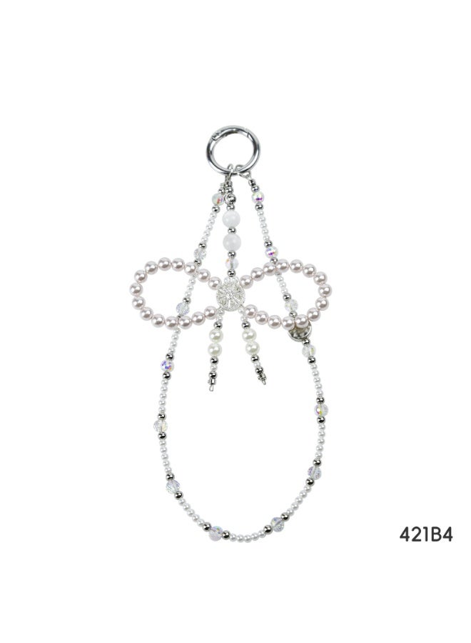 NIBEMINENT Super Cute Beaded Phone Charm – Trendy Phone Chain Wrist Strap, Shining Beads Chain Lanyard for Cell Phone