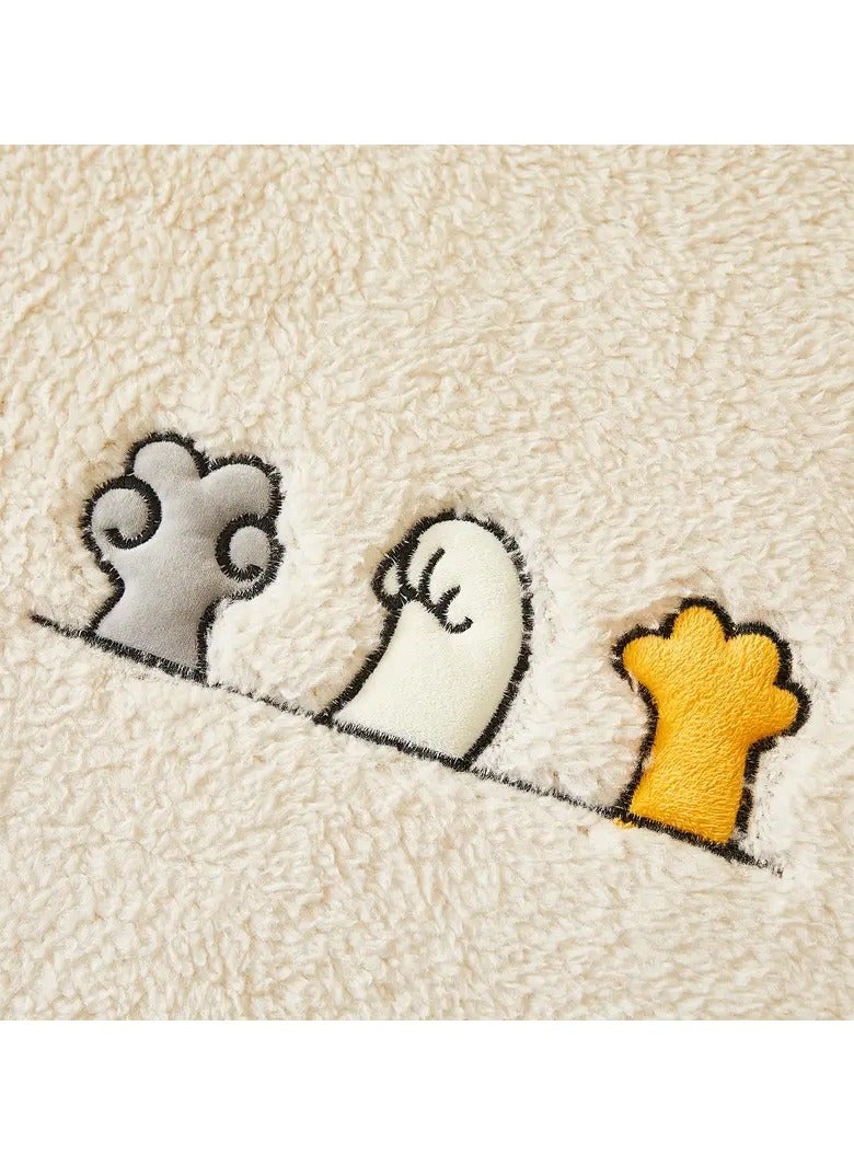 Cartoon children's fun lamb wool sofa cushion winter warm regenerative plush sofa cover cover non-slip full cover cloth