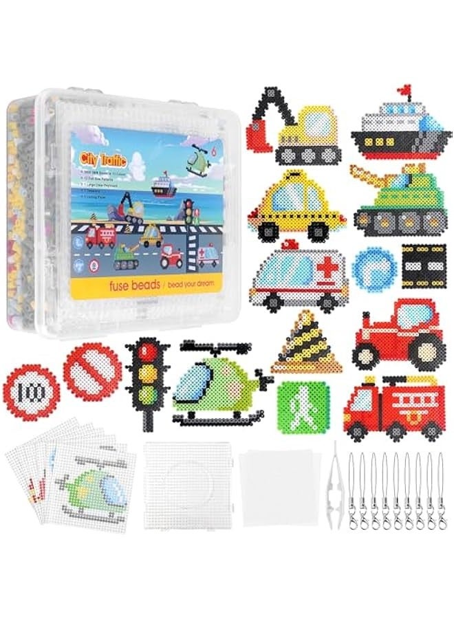 هالامودو مجموعة خرز فيوز من 5000 قطعة 5 ملم 18 نمط خرز ميلتي فيوجن للفنون والحرف اليدوية مجموعة اللؤلؤ هدايا للاطفال، هدايا الكريسماس وعيد الفصح للاطفال - Image 1